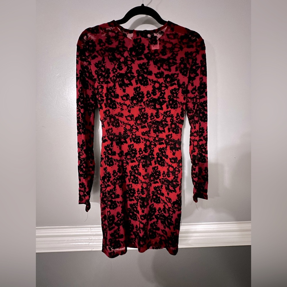 Red mini dress